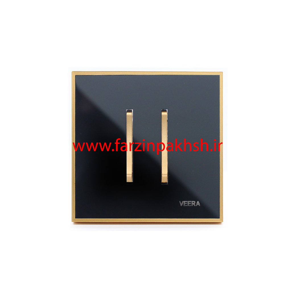 کلید و پریز توکار ویرا مدل شهاب مشکی زه طلایی