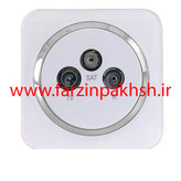 کلید و پریز توکار دلند مدل آدا پلکسی سفید زه نقره ای