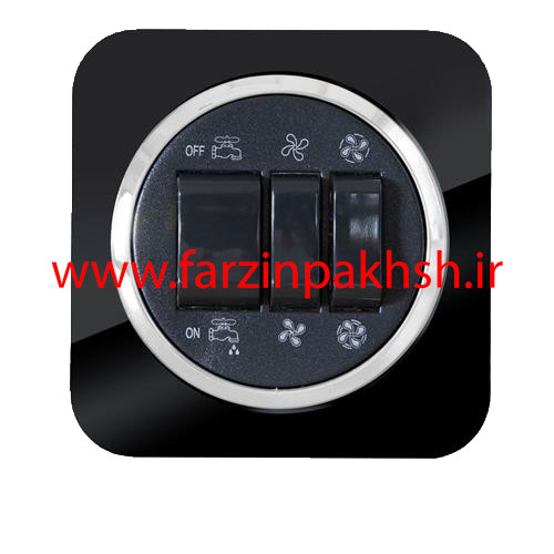 کلید و پریز توکار دلند مدل آدا مشکی زه نقره ای