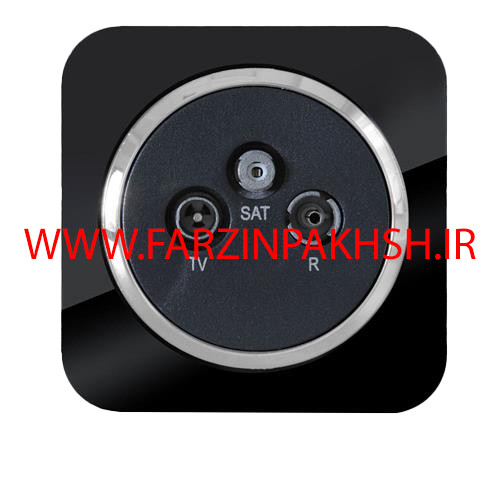 کلید و پریز توکار دلند مدل آدا مشکی زه نقره ای