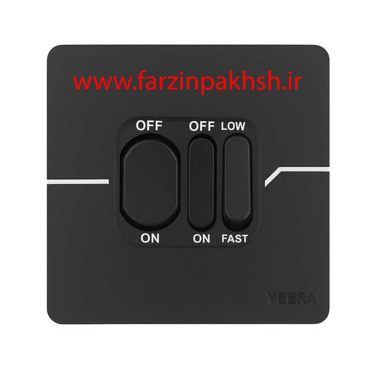 کلید کولر توکار ویرا مدل T2 مشکی