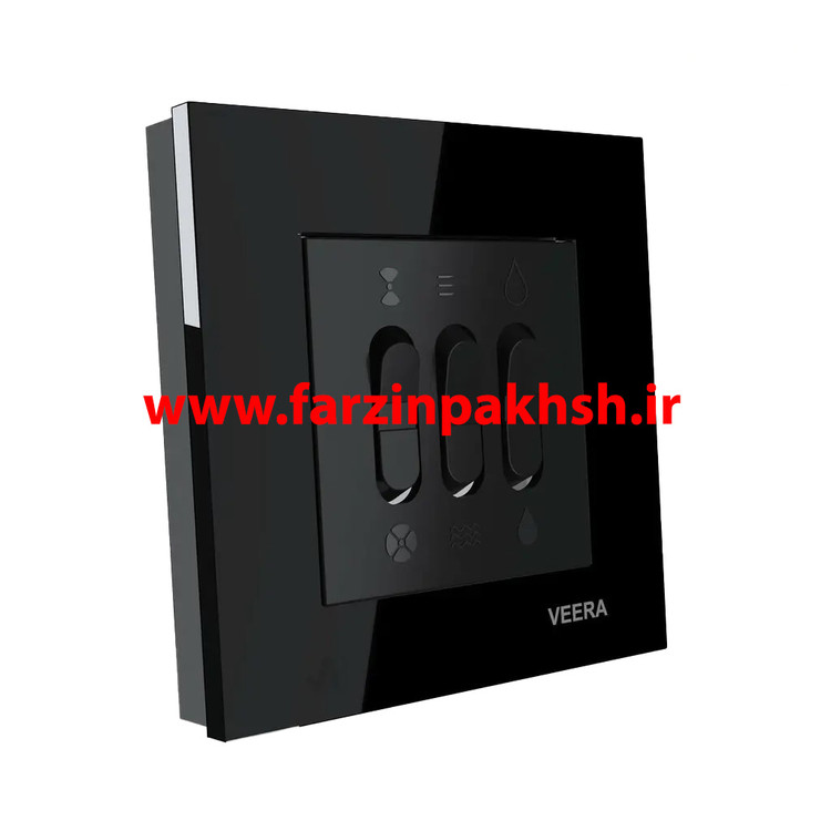 کلید کولر توکار ویرا مدل کریستال مشکی