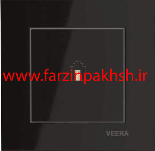 پریز تلفن تک سوکت (دوخط) توکار ویرا مدل ویرا ساده مشکی