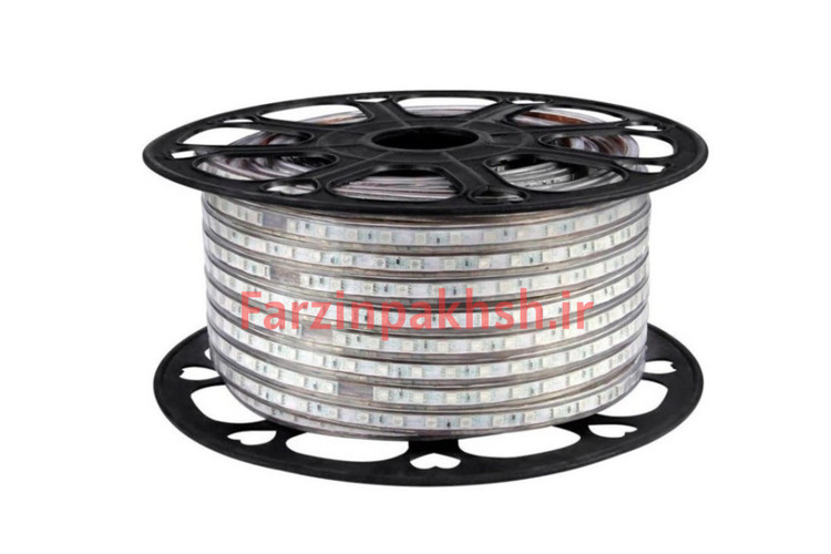 ریسه شلنگی 10 وات 220 ولت RGB تک ردیفه 60 لامپ مودی مدل 5050 کلاف 100 متری