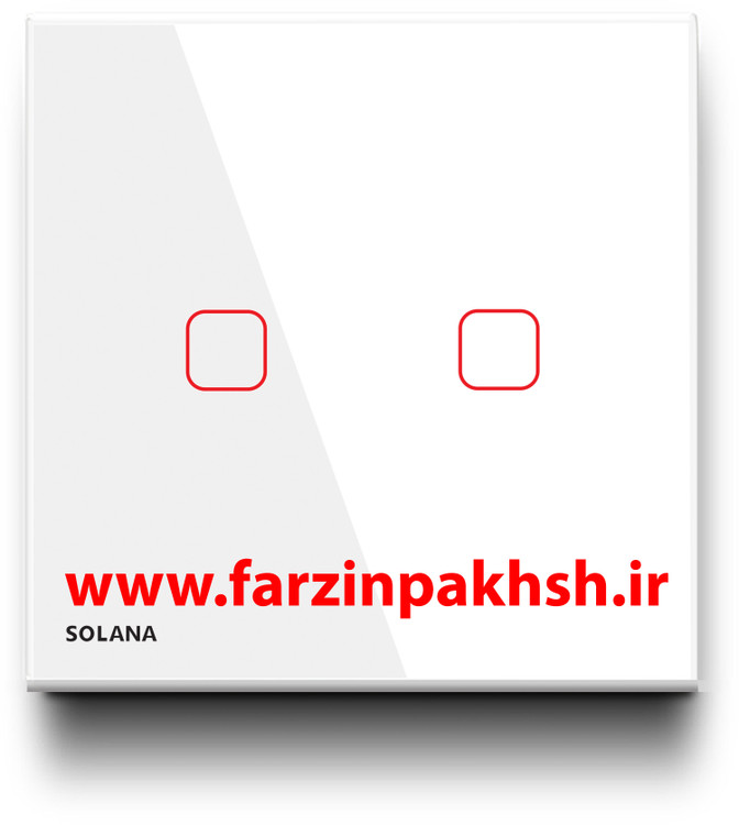 کلید دو پل لمسی توکار سولانا مدل سفید