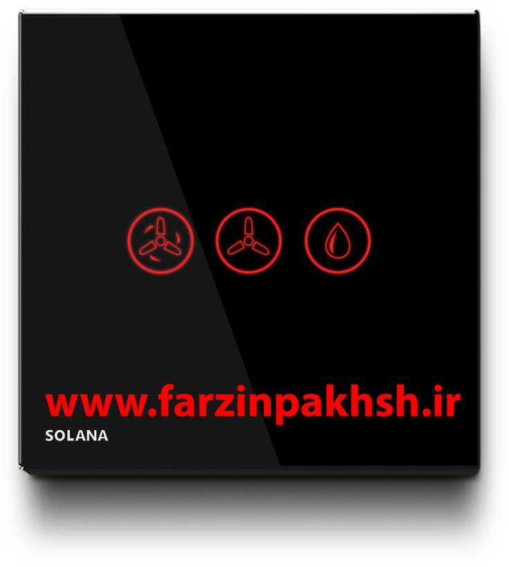 کلید کولر آبی لمسی توکار سولانا مدل مشکی