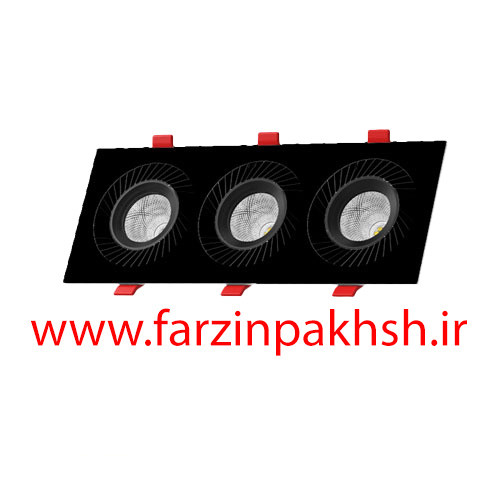 چراغ سقفی 3×7 وات پارس شعاع توس مدل تریلایت متحرک بدنه تمام مشکی
