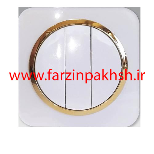 کلید یک پل توکار دلند مدل آدا سفید زه طلایی *