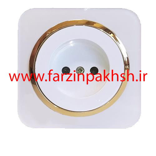 کلید یک پل توکار دلند مدل آدا سفید زه طلایی *