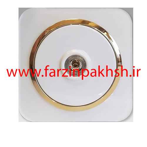 کلید یک پل توکار دلند مدل آدا سفید زه طلایی