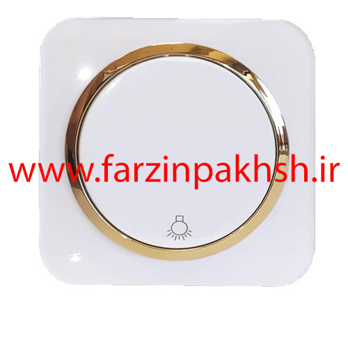 کلید یک پل توکار دلند مدل آدا سفید زه طلایی