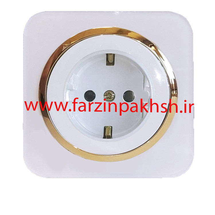 کلید یک پل توکار دلند مدل آدا سفید زه طلایی