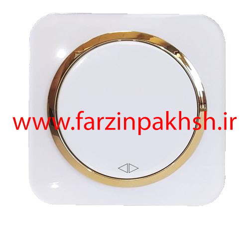 کلید و پریز توکار دلند مدل آدا سفید زه طلایی