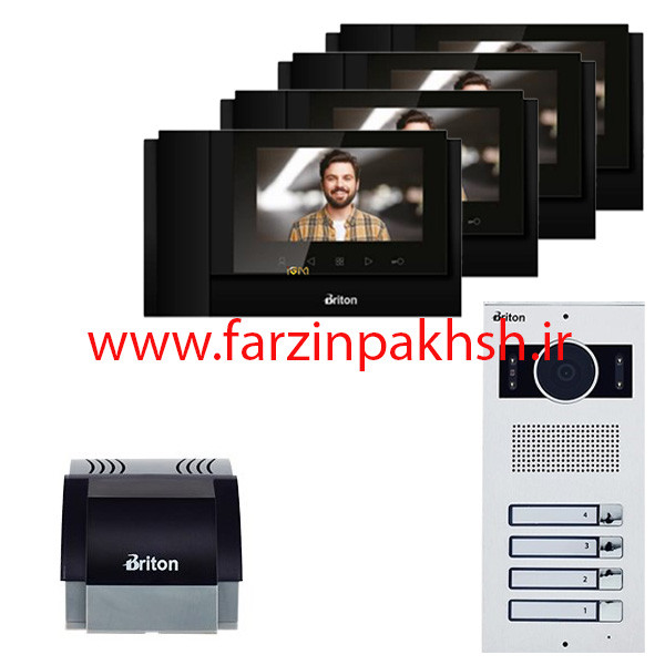 پک کامل آیفون تصویری برایتون مدل WIFI_7040_یک تا ده واحدی مشکی