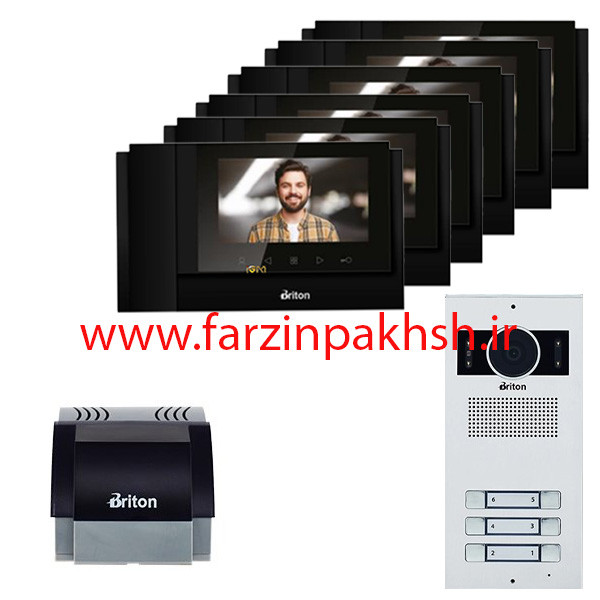 پک کامل آیفون تصویری برایتون مدل WIFI_7040_یک تا ده واحدی مشکی