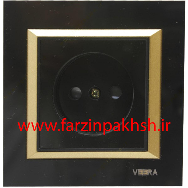 کلید و پریز توکار ویرا مدل ویراپرو مشکی زه طلایی