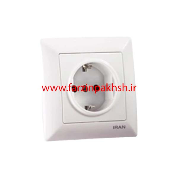 کلید و پریز توکار ایران الکتریک مدل الیزه اقتصادی سفید