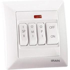 کلید و پریز توکار ایران الکتریک مدل الیزه اقتصادی سفید