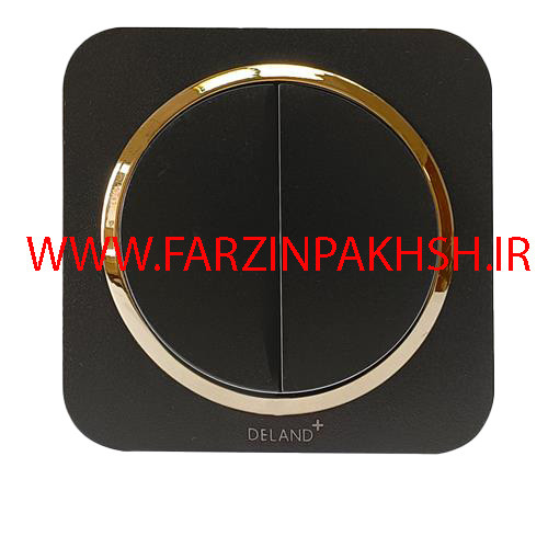 کلید یک پل توکار دلند مدل آدا مشکی زه طلایی