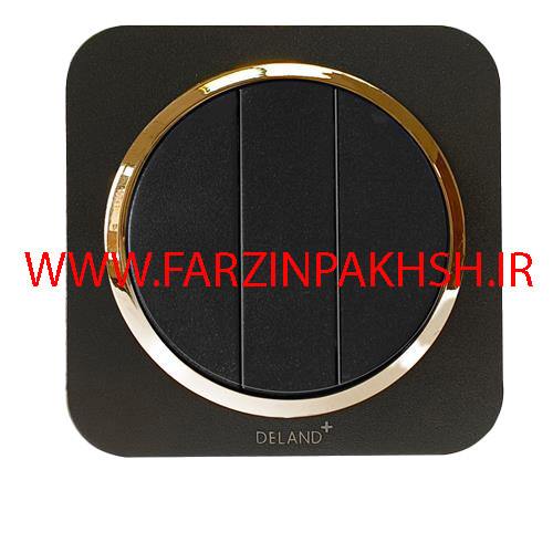 کلید یک پل توکار دلند مدل آدا مشکی زه طلایی