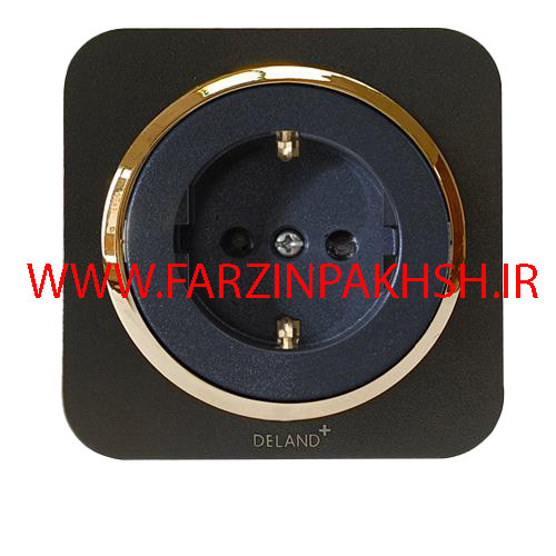 کلید یک پل توکار دلند مدل آدا مشکی زه طلایی