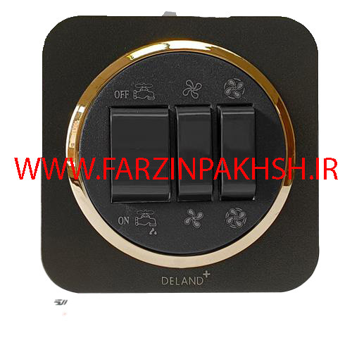 کلید یک پل توکار دلند مدل آدا مشکی زه طلایی