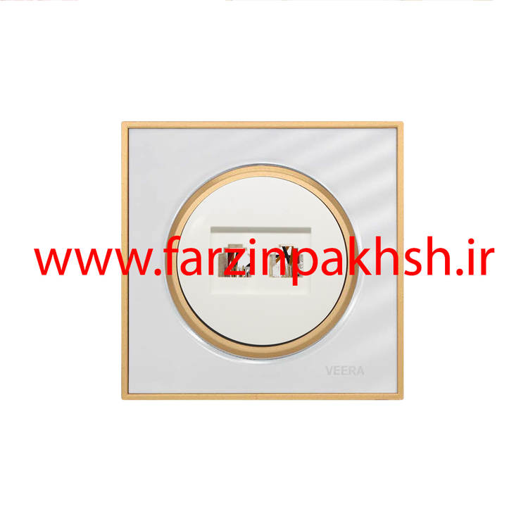 کلید و پریز توکار ویرا مدل شهاب سفید زه طلایی