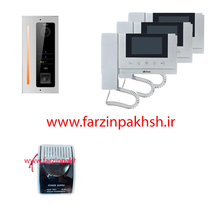پک آیفون تصویری 4310 برایتون با پنل کریستال 1 تا 10 واحدی سفید