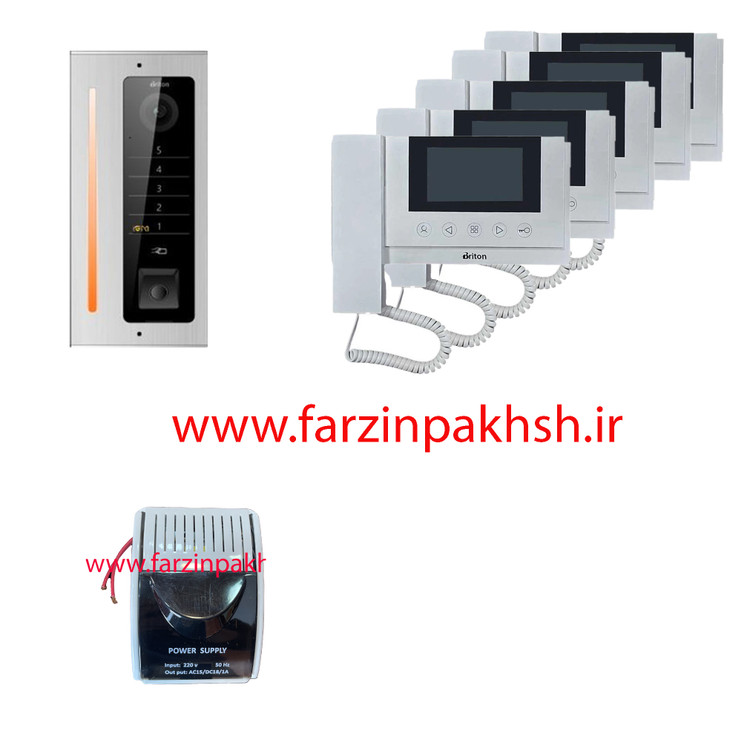 پک آیفون تصویری 4310 برایتون با پنل کریستال 1 تا 10 واحدی سفید