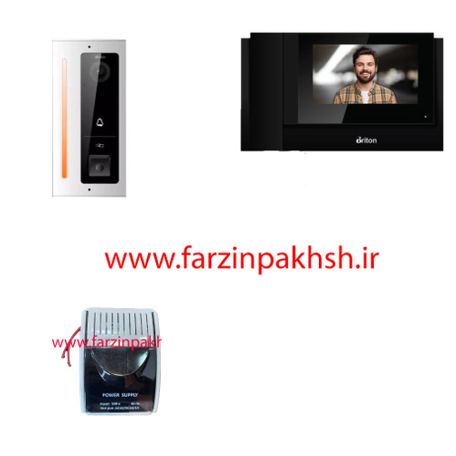 پک کامل آیفون تصویری وای فای_حافظه دار برایتون 7040 با پنل لمسی کریستال 1-10 واحدی مشکی