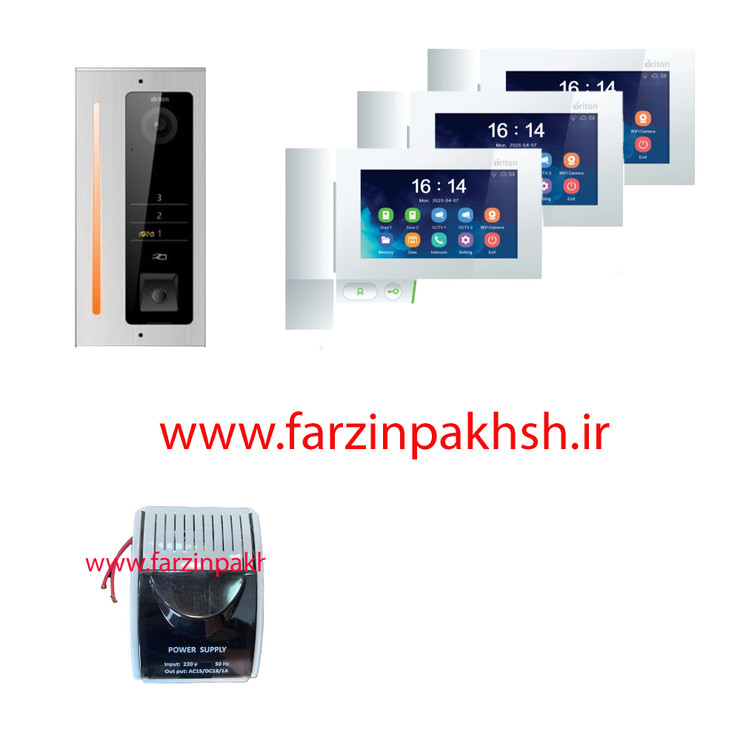 پک آیفون تصویری 7045_WIFI برایتون با پنل کریستال 1 تا 10 واحدی سفید