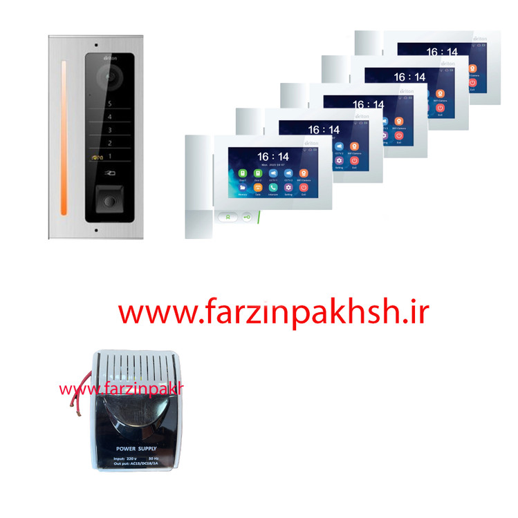 پک آیفون تصویری 7045_WIFI برایتون با پنل کریستال 1 تا 10 واحدی سفید