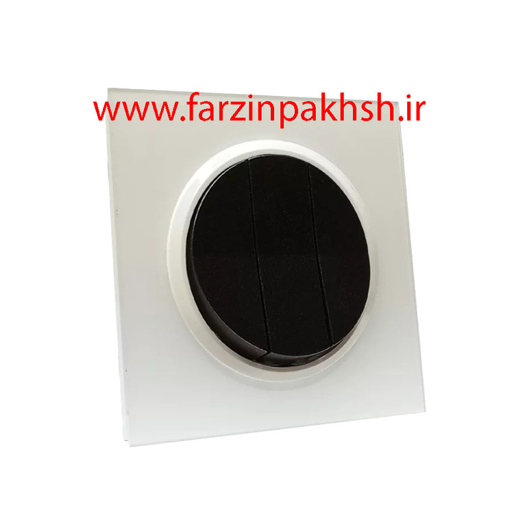 کلید یک پل توکار ایران الکتریک مدل اسپادانا پلکسی سفید با میانی مشکی