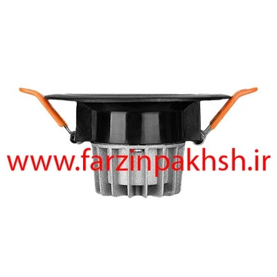 چراغ سقفی توکار 9 وات COB پارس شعاع توس مدل آمیتریس بدنه مشکی