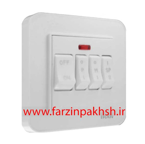 کلید و پریز توکار ایران الکتریک مدل ارس اقتصادی سفید