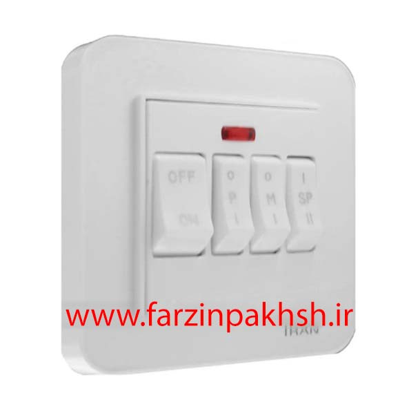 کلید و پریز توکار ایران الکتریک مدل ارس اقتصادی سفید
