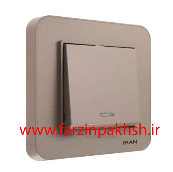 کلید و پریز توکار ایران الکتریک مدل ارس رنگی بژ