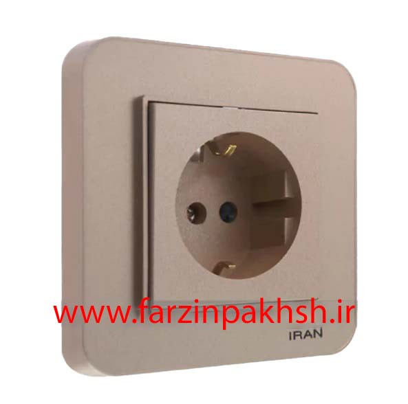 کلید و پریز توکار ایران الکتریک مدل ارس رنگی بژ