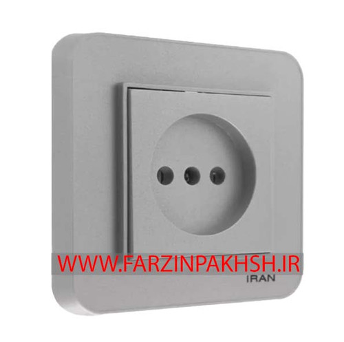 کلید و پریز توکار ایران الکتریک مدل ارس رنگی نقره ای