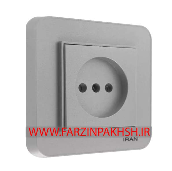 کلید و پریز توکار ایران الکتریک مدل ارس رنگی نقره ای