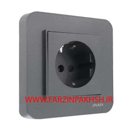 کلید یک پل توکار ایران الکتریک مدل ارس رنگی زغال سنگی