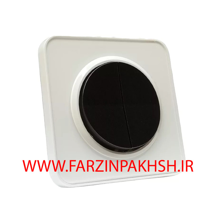 کلید یک پل توکار ایران الکتریک مدل اسپیناس پلکسی سفید با میانی مشکی