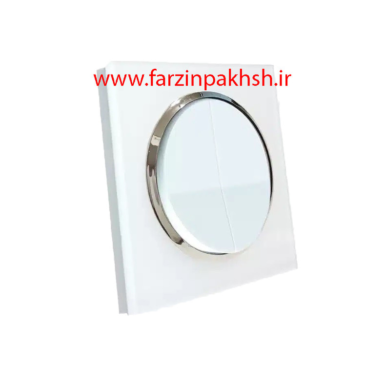کلید یک پل توکار ایران الکتریک مدل اسپادانا پلکسی متال سفید طلایی با میانی سفید