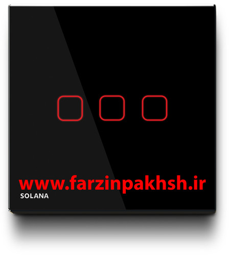 کلید سه پل لمسی توکار سولانا مدل مشکی