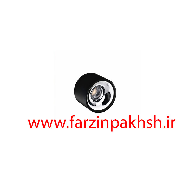 چراغ COB سیلندری درایور سرخود روکار 10 وات دایره بدنه مشکی نمانور مدل Mirror