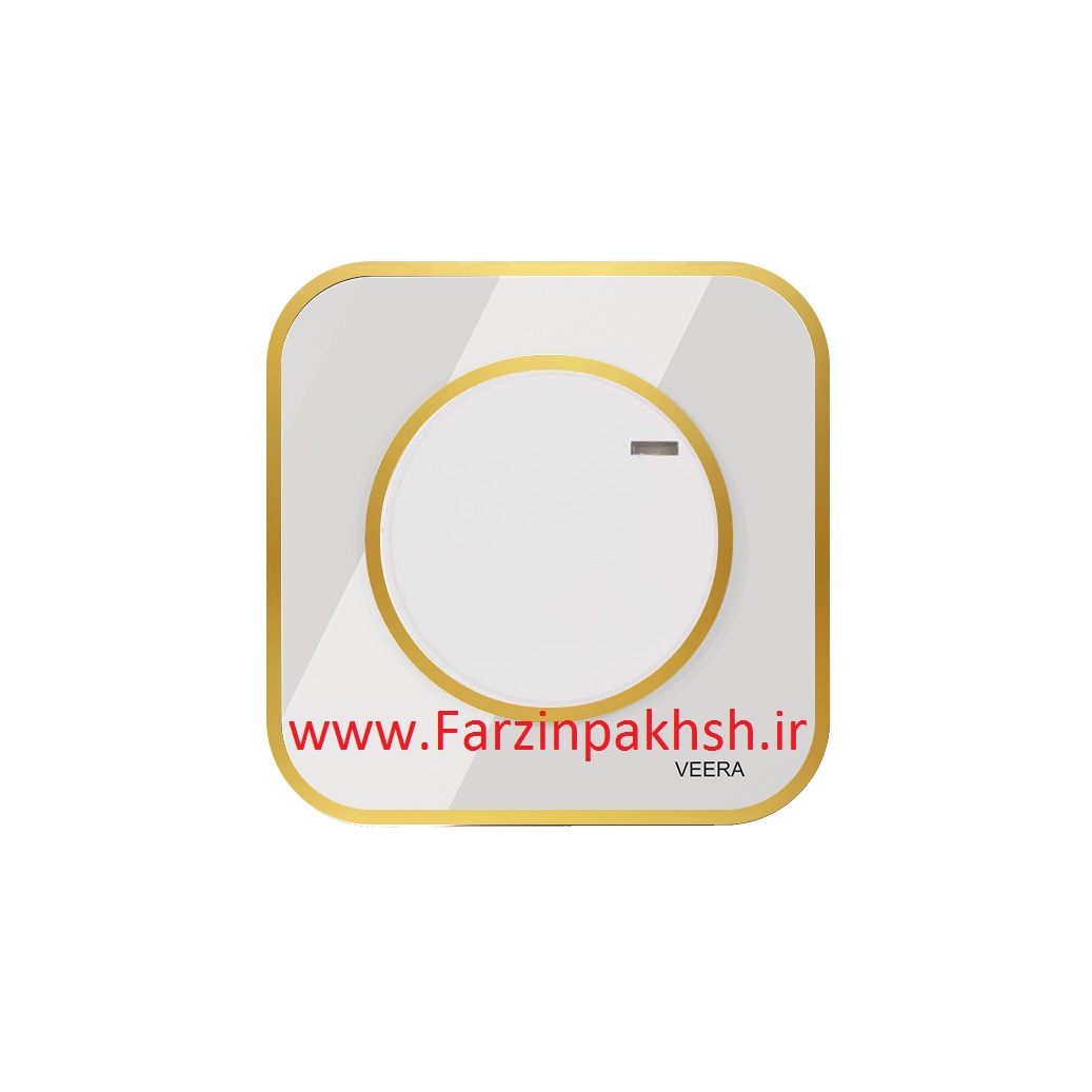 کلید یک پل توکار ویرا مدل آلفا آرک جنس گلس زه طلایی رنگ سفید کامل *