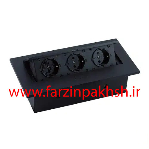 پریز ارت کابینتی توکار ویرا مشکی مدل سه پریز ارت