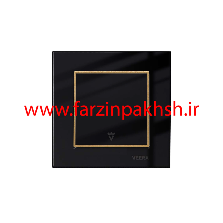 کلید و پریز توکار ویرا مدل امگا مشکی طلا مشکی