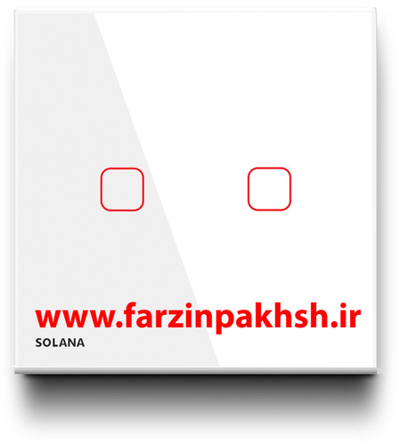 کلید دو پل لمسی توکار سولانا مدل سفید