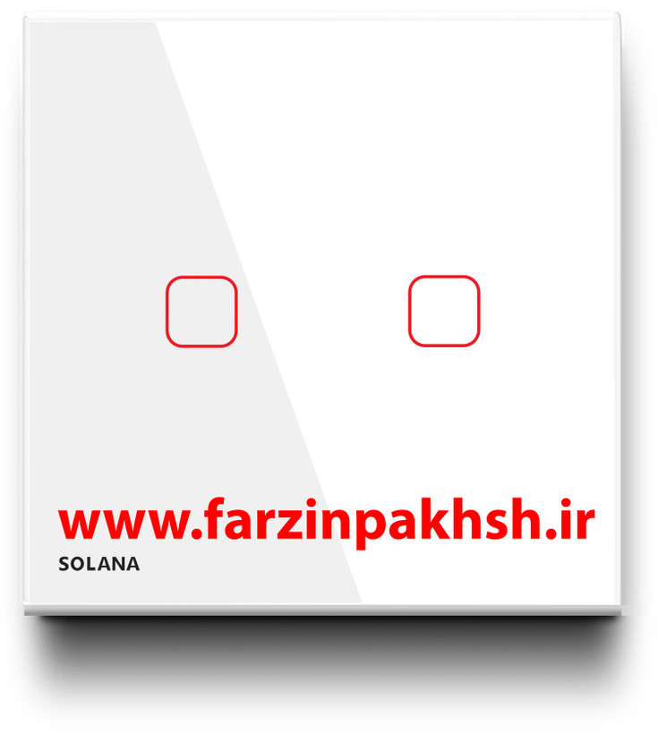 کلید دو پل لمسی توکار سولانا مدل سفید